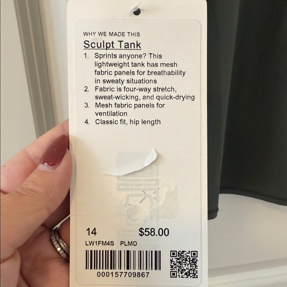 NWT Lululemon athletica Sculpt Tank Top in Palm Decco - Picture 2 of 5